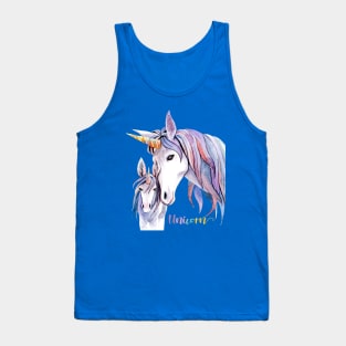 Unicorn Mom Baby  Hand Drawn Tank Top